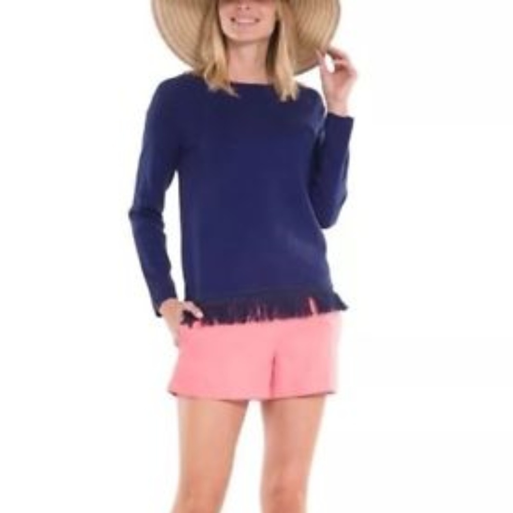 Sail To Sable Fringe Sweater Top, S